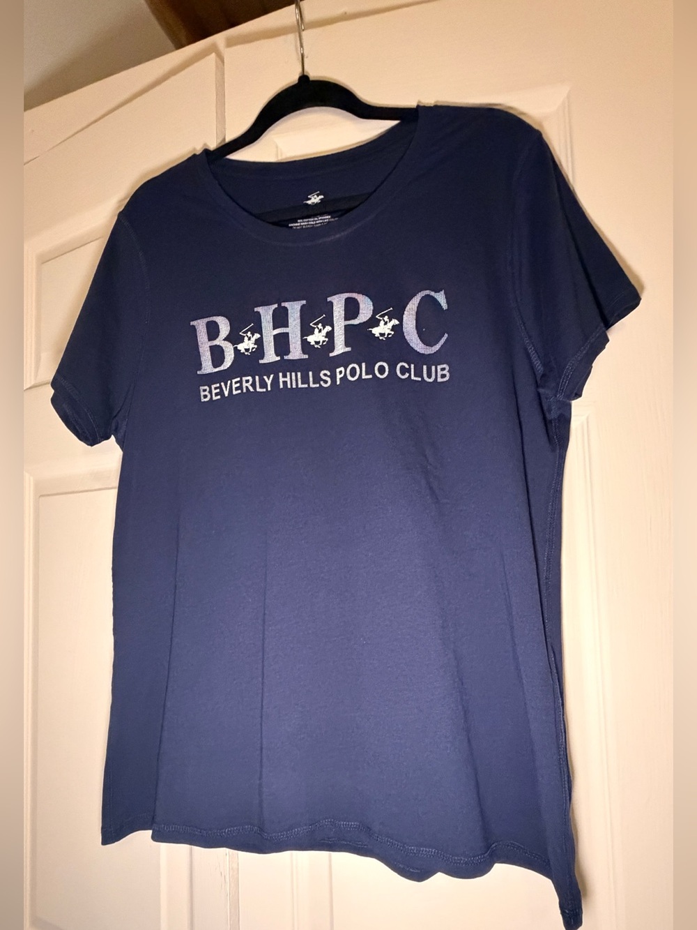 Beverly Hills Polo Club Purple Crewneck Tee with White Logo